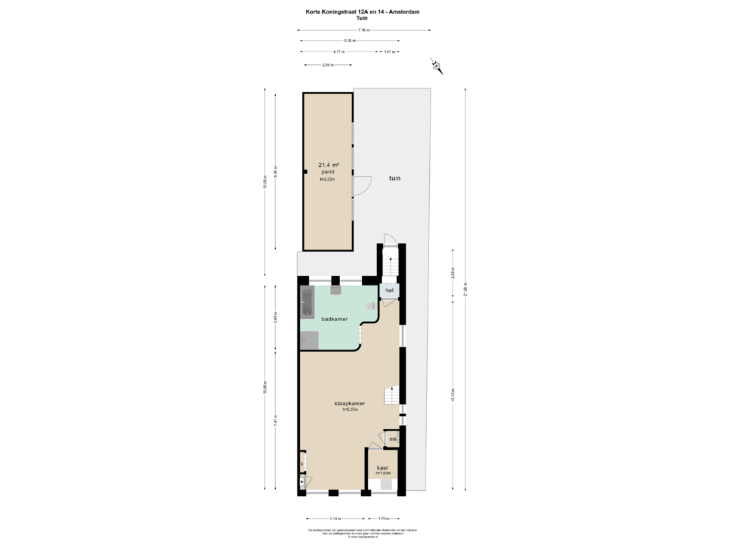 Bekijk plattegrond van TUIN van Korte Koningsstraat 14-H