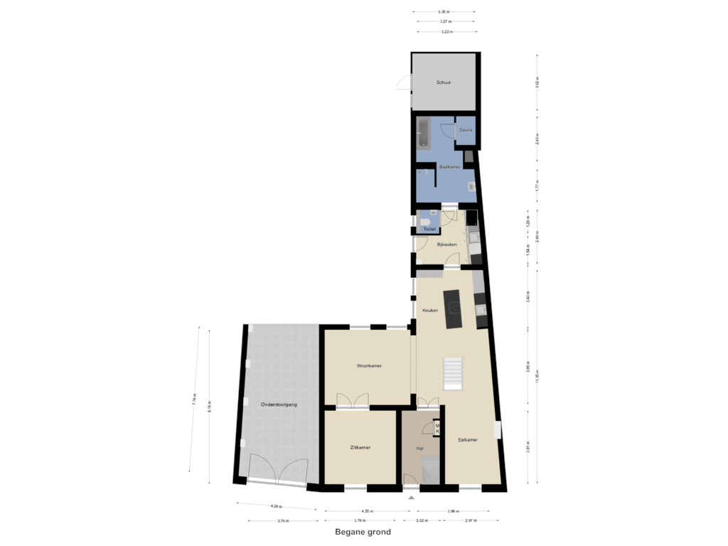 View floorplan of Begane grond of Hoogstraat 20