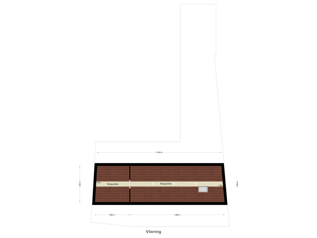 View floorplan of Vliering of Hoogstraat 20