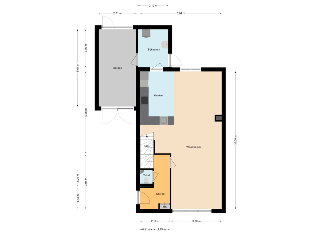 Bekijk plattegrond van Begane grond van Molenkamp 1