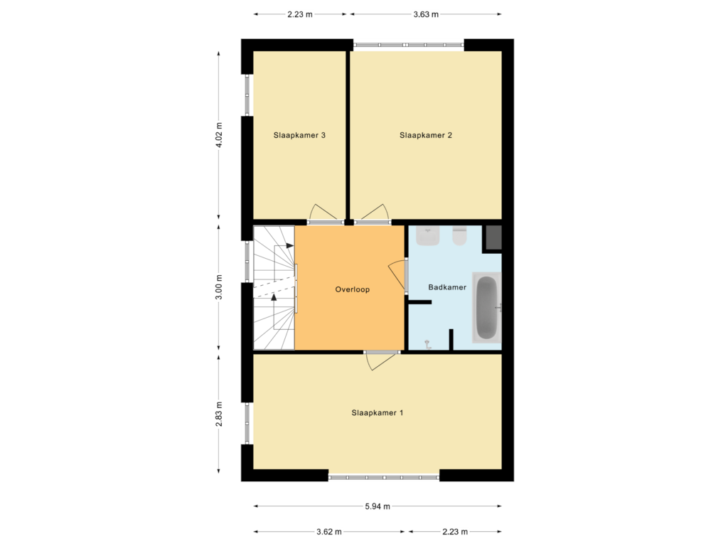 Bekijk plattegrond van Eerste verdieping van Molenkamp 1