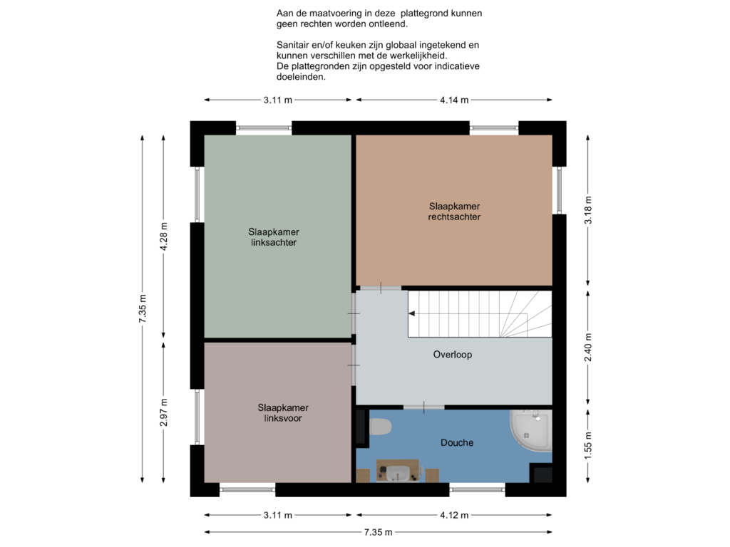 View floorplan of Eerste verdieping of Crispijn 36