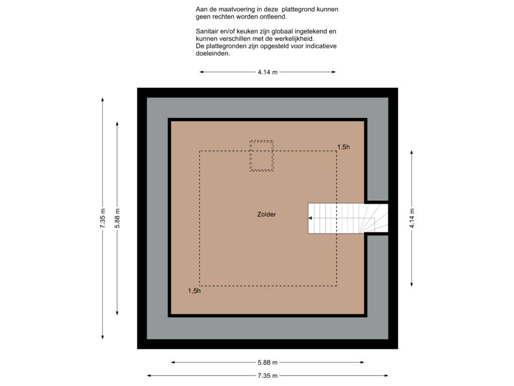 View floorplan of Tweede verdieping of Crispijn 36