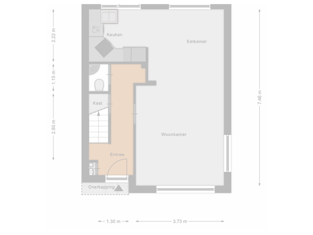 View floorplan of Begane grond of Populierenstraat 27