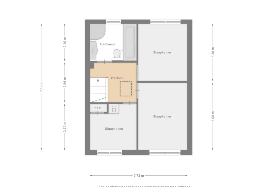 View floorplan of Eerste verdieping of Populierenstraat 27