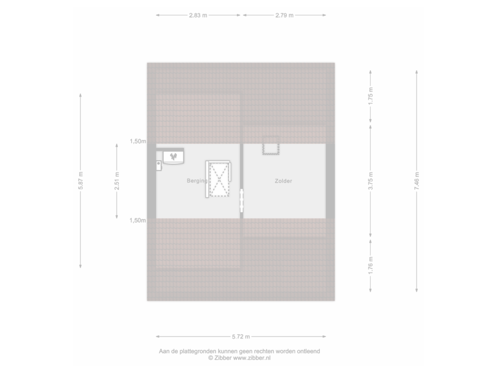 View floorplan of Zolder of Populierenstraat 27