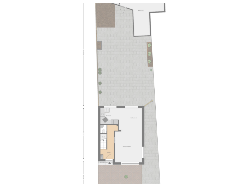 View floorplan of Situatie met tuin of Populierenstraat 27