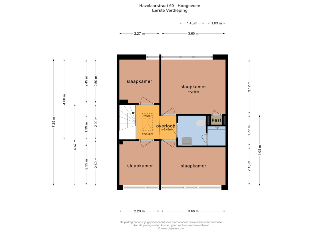 Bekijk plattegrond van EERSTE VERDIEPING van Hazelaarstraat 60