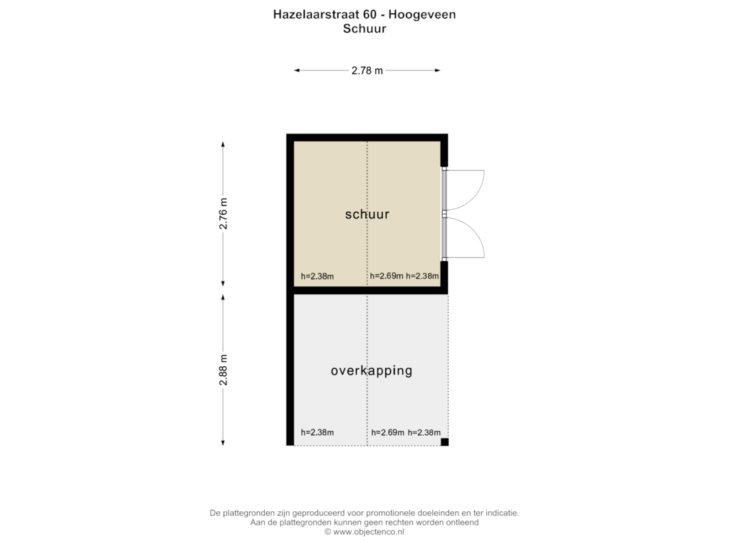 Bekijk plattegrond van SCHUUR van Hazelaarstraat 60