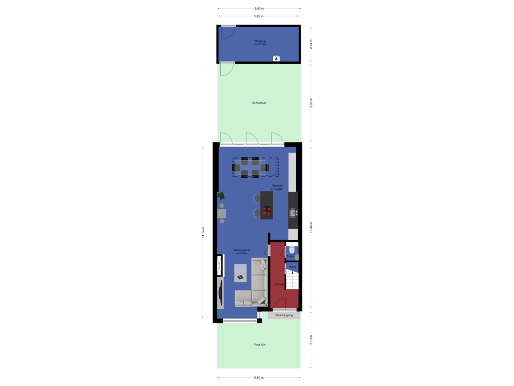 Bekijk plattegrond van Situatie van Kalkoenstraat 32