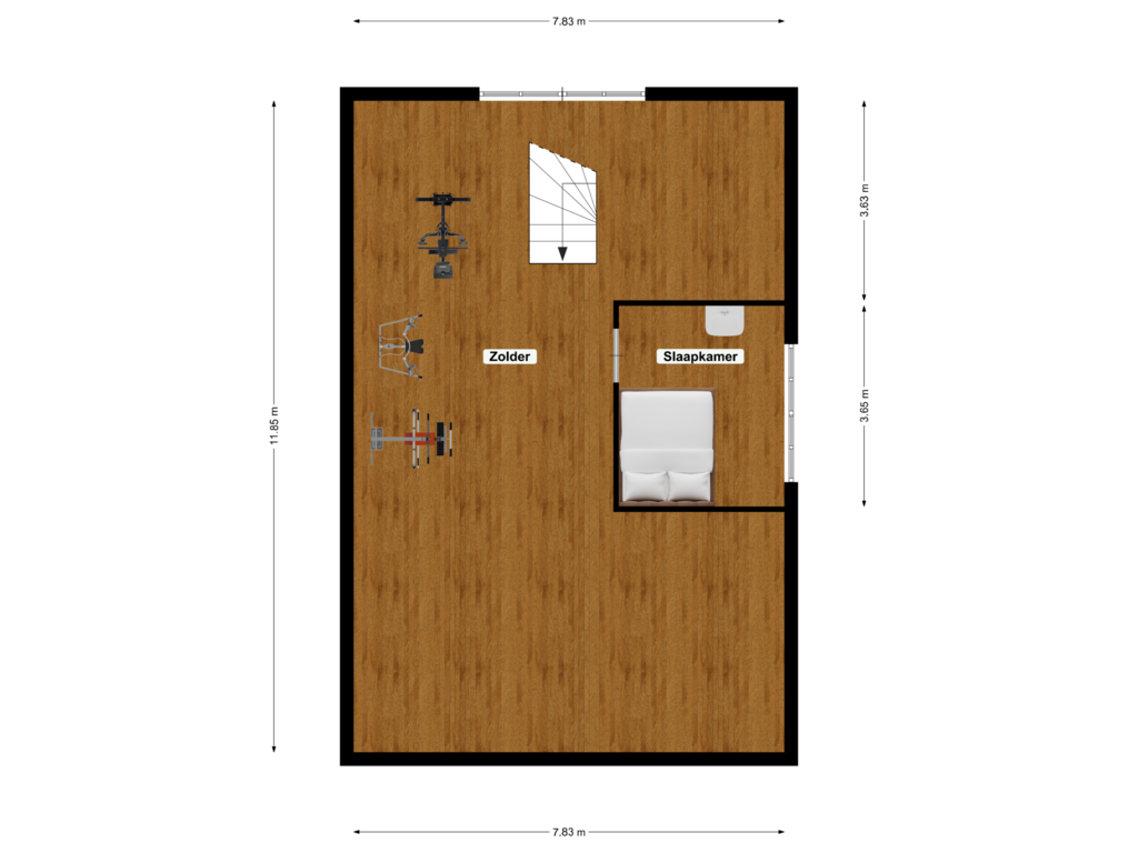 Bekijk plattegrond van Floor 1 van Akerstraat 128