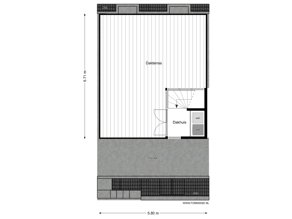 View floorplan of DAKTERRAS of Potgieterstraat 20-4