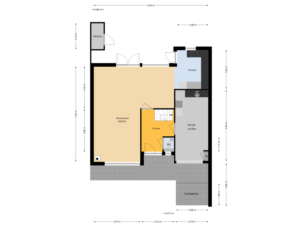 View floorplan of Begane grond of Borgsche Rieten 38