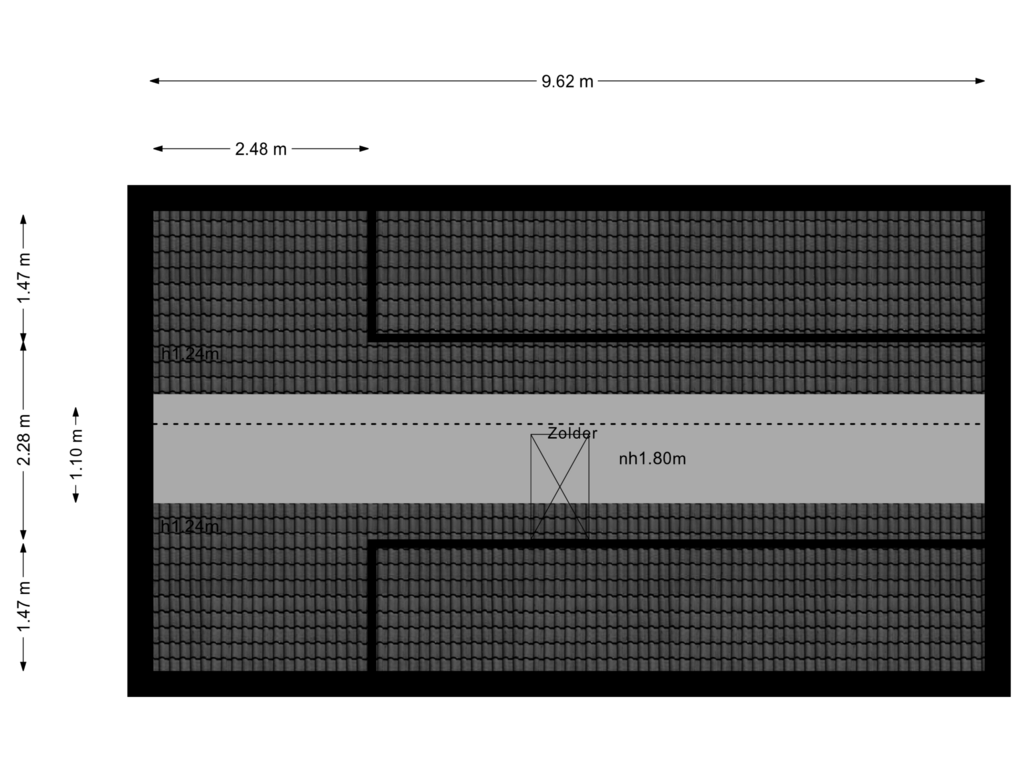 View floorplan of Zolder of Borgsche Rieten 38