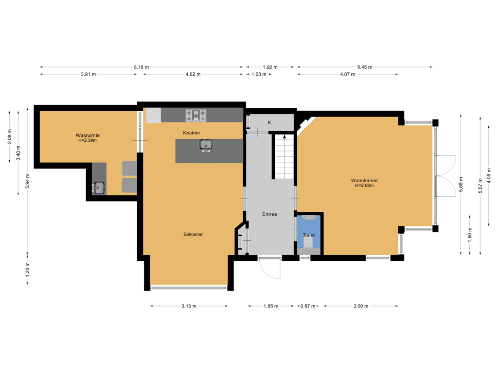 View floorplan of Begane grond of Molenaar 23