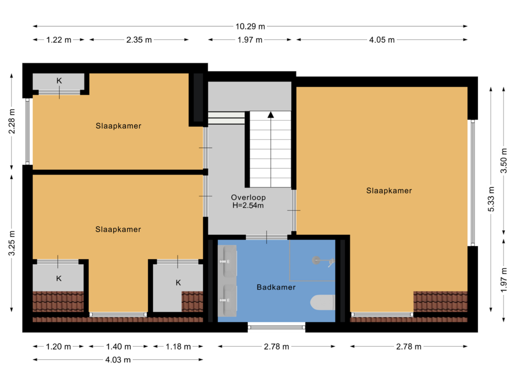 View floorplan of Eerste verdieping of Molenaar 23