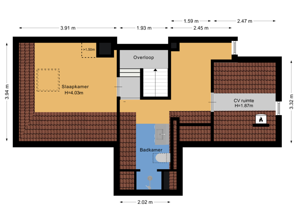 View floorplan of Zolder of Molenaar 23