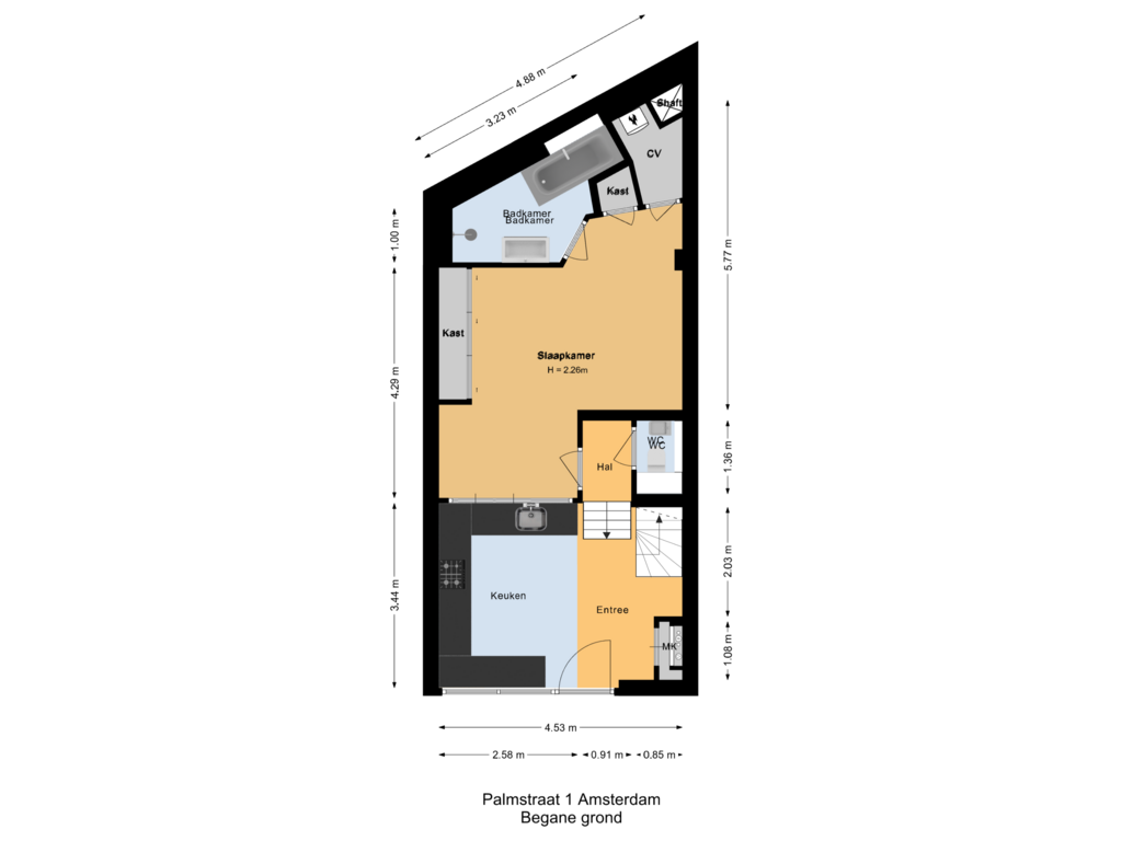 View floorplan of Begane grond of Palmstraat 1