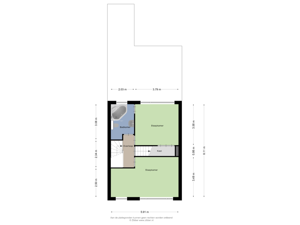 View floorplan of Eerste Verdieping of Van den Endelaan 49