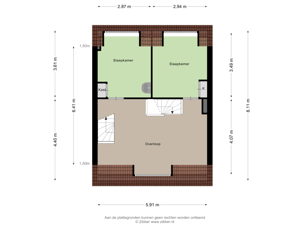 View floorplan of Tweede Verdieping of Van den Endelaan 49