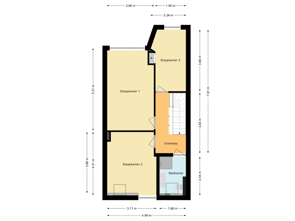 Bekijk plattegrond van Tweede Woonlaag van Laplacestraat 76