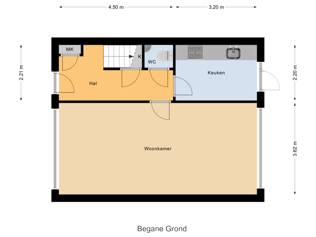 Bekijk plattegrond van Begane Grond van Sperwerlaan 165