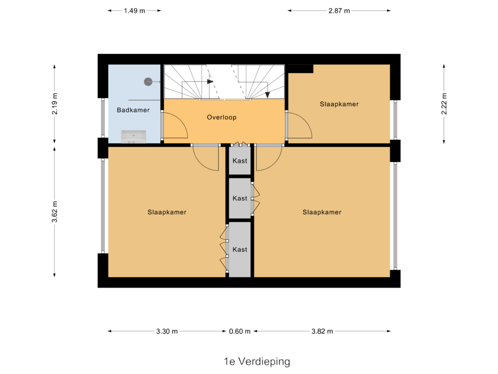 Bekijk plattegrond van 1e Verdieping van Sperwerlaan 165