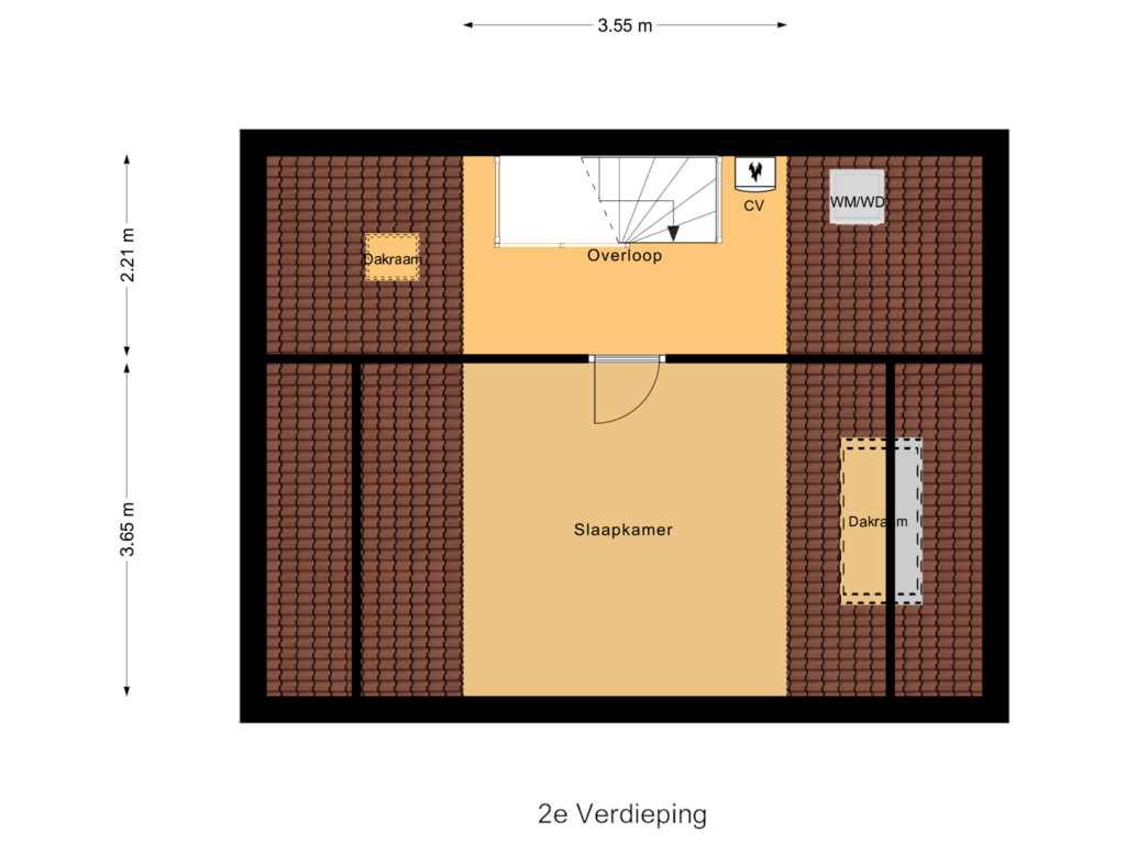 Bekijk plattegrond van 2e Verdieping van Sperwerlaan 165