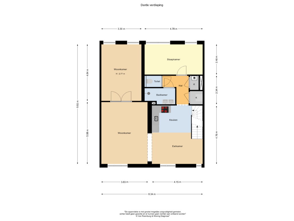 View floorplan of Derde verdieping of Vrijheidslaan 14-3