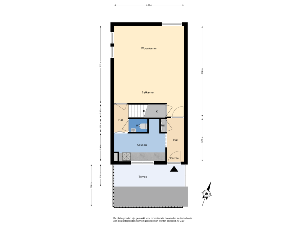 Bekijk plattegrond van 1e Verdieping van Torenstraat 9