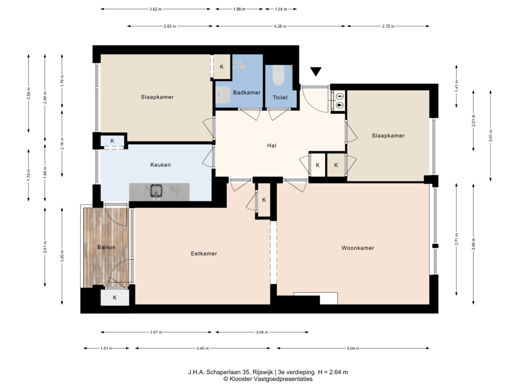 View floorplan of 3e verdieping of J.H.A. Schaperlaan 35