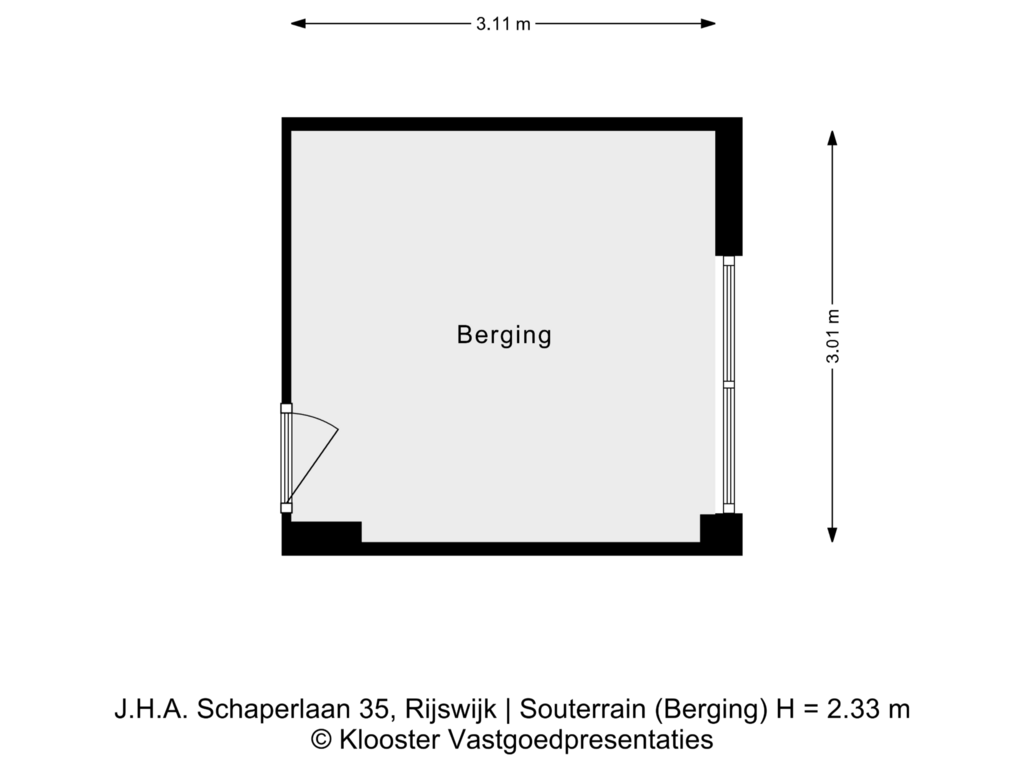 View floorplan of Souterrain (Berging) of J.H.A. Schaperlaan 35