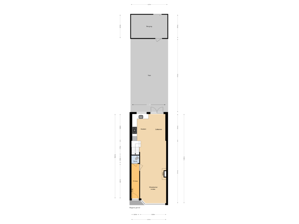 View floorplan of Begane grond of Meidoornstraat 16