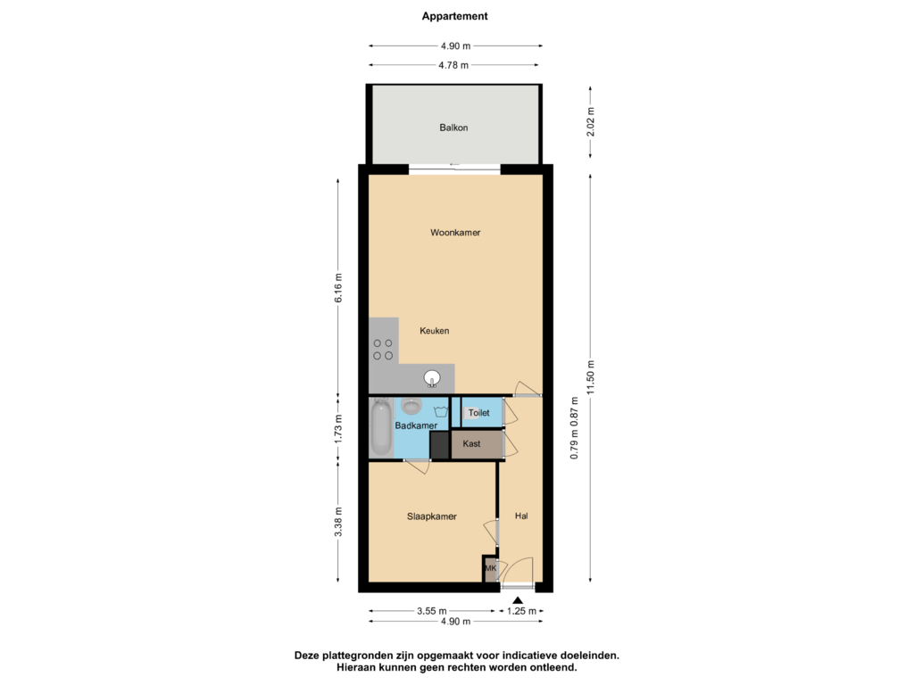 Bekijk plattegrond van Appartement van Westvest 73