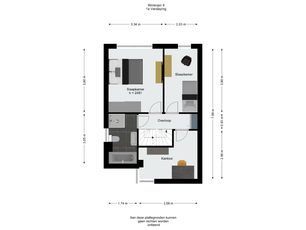 View floorplan of 1e Verdieping of Winterjan 9