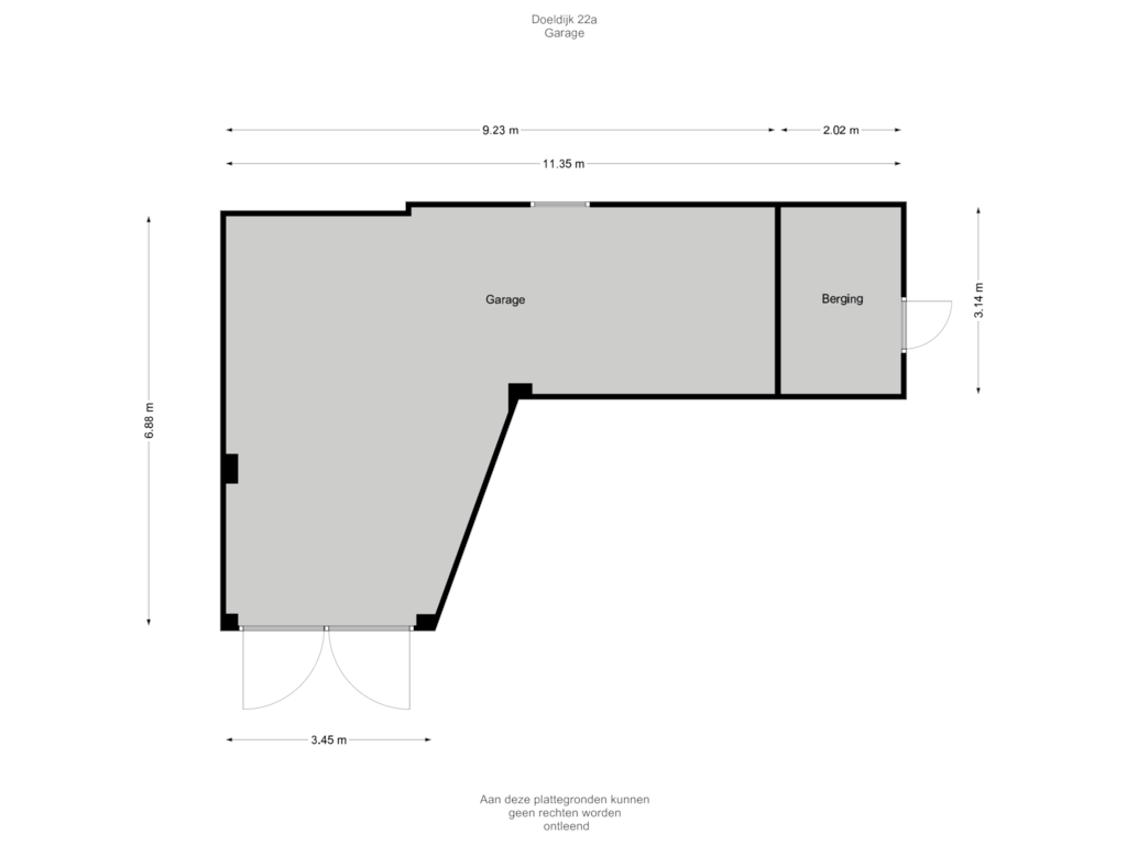 Bekijk plattegrond van Garage van Doeldijk 22-A