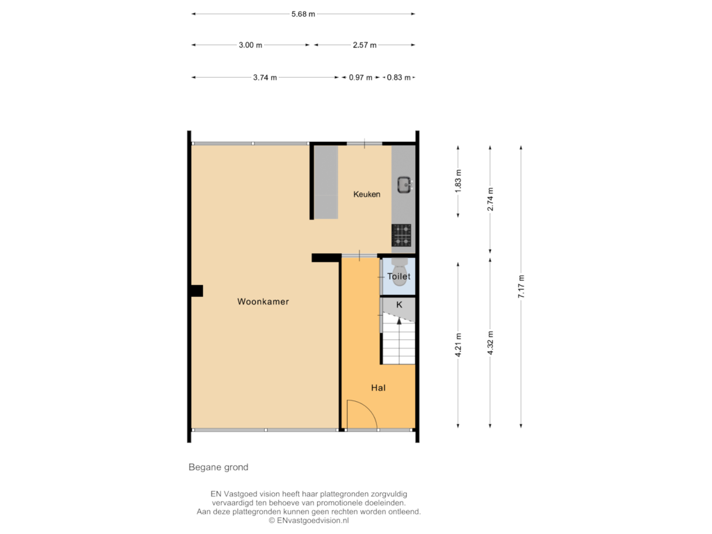 Bekijk plattegrond van Begane grond van Jacob van Ruijsdaelpad 7