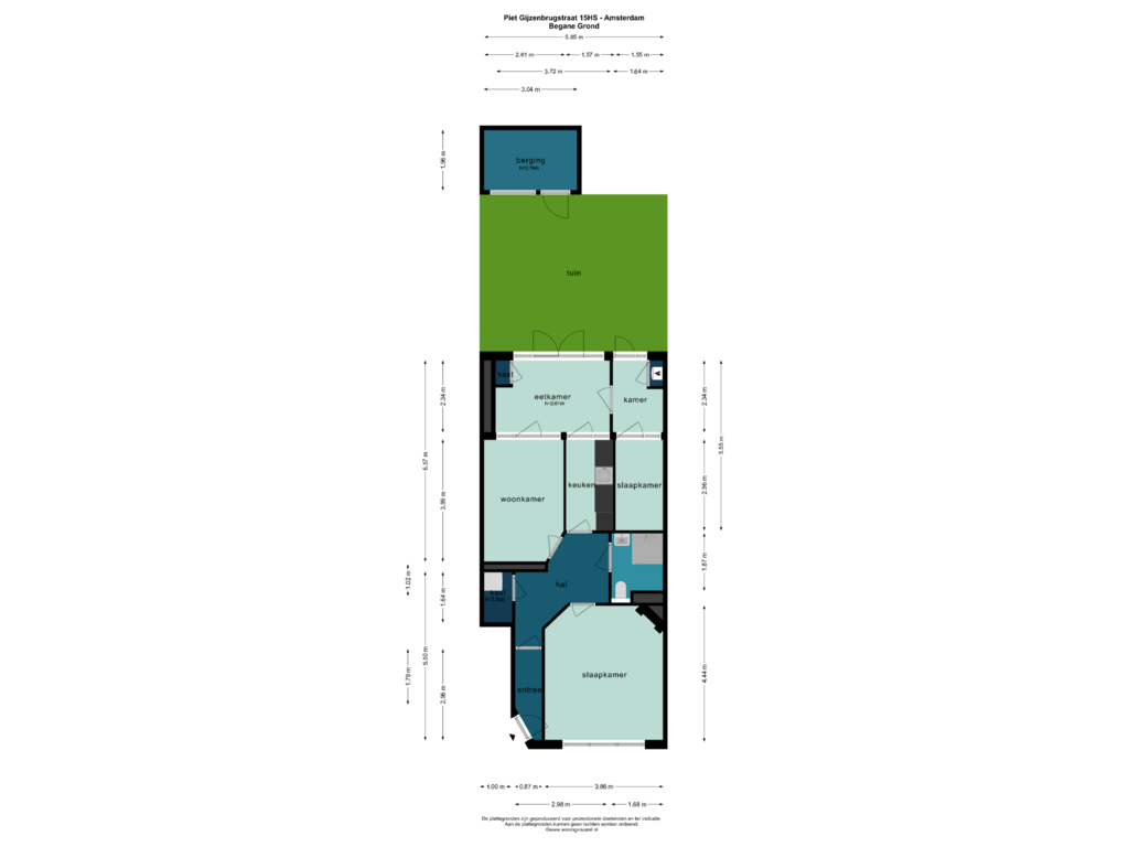 Bekijk plattegrond van BEGANE GROND van Piet Gijzenbrugstraat 15-H