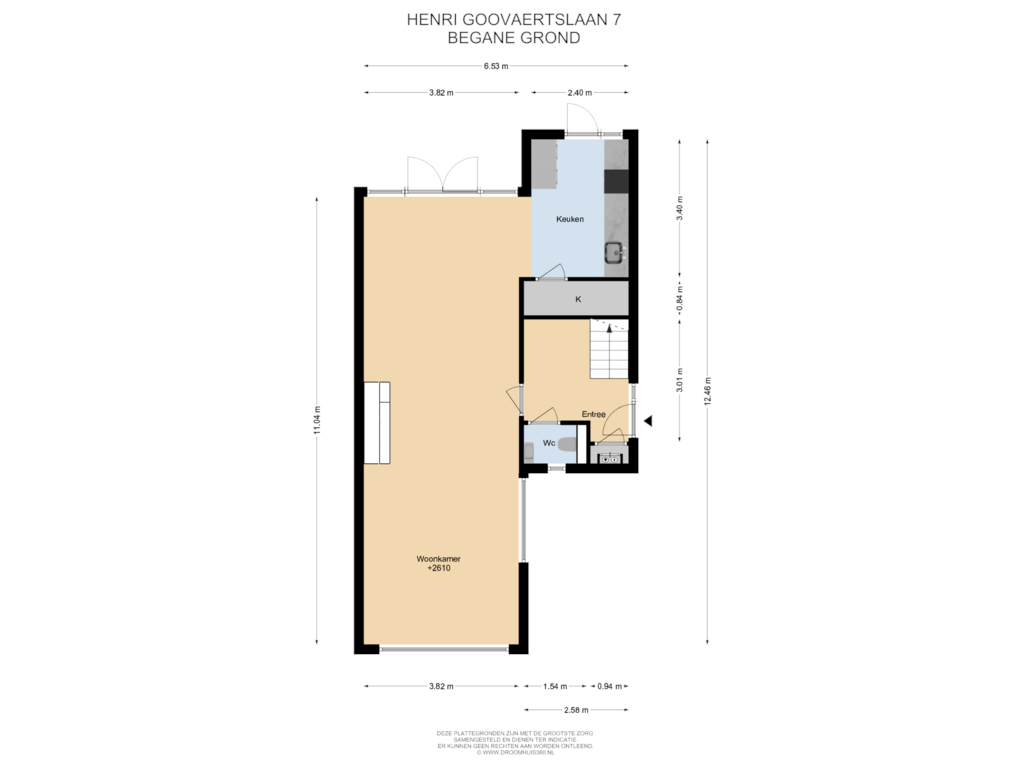 Bekijk plattegrond van Begane Grond van Henri Goovaertslaan 7