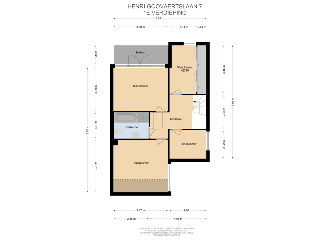 Bekijk plattegrond van 1E Verdieping van Henri Goovaertslaan 7