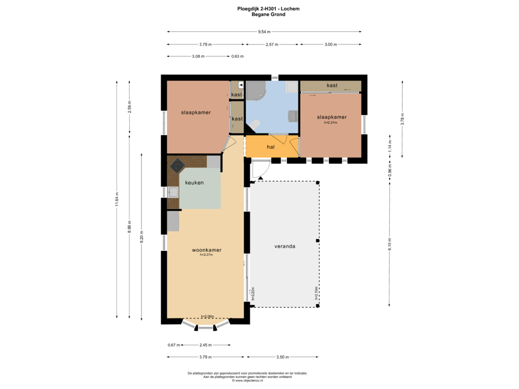 Bekijk plattegrond van BEGANE GROND van Ploegdijk 2-H301