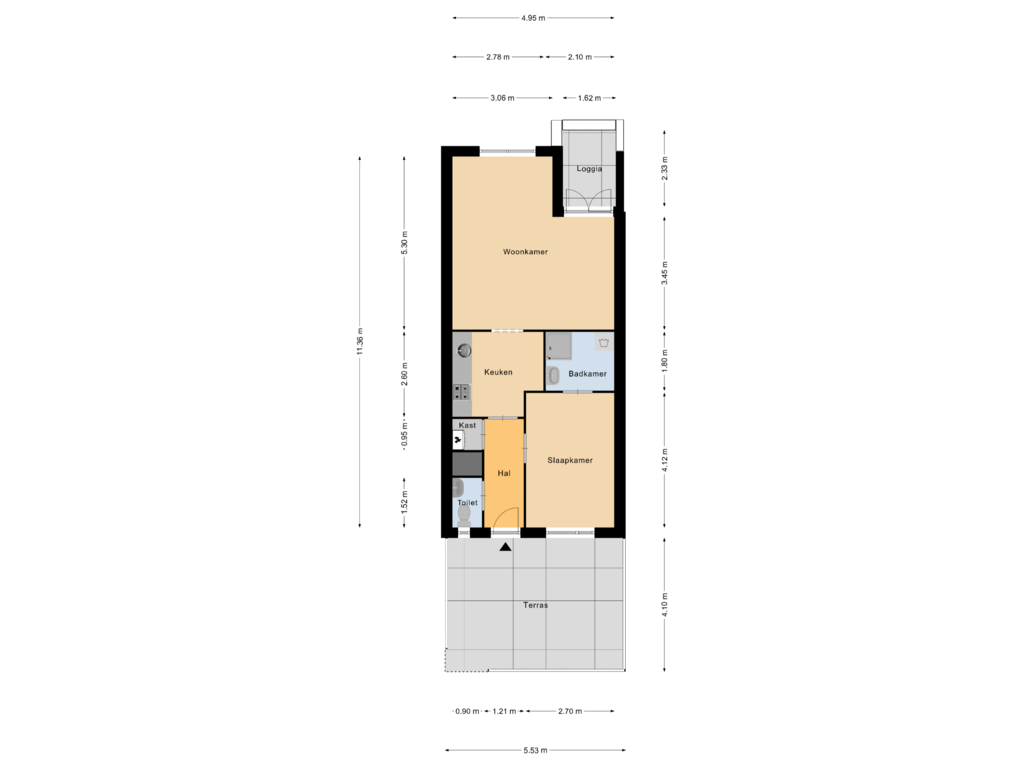 Bekijk plattegrond van Appartement van Parkstraat 18-A