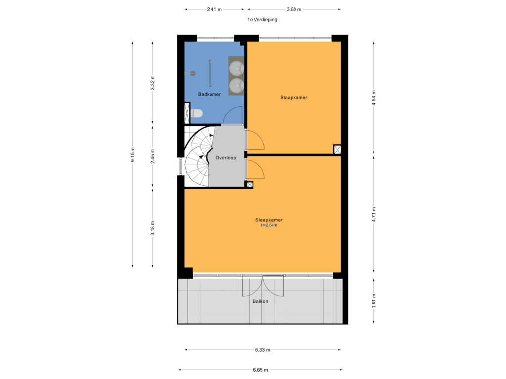 Bekijk plattegrond van 1e Verdieping van Sportlaan 359