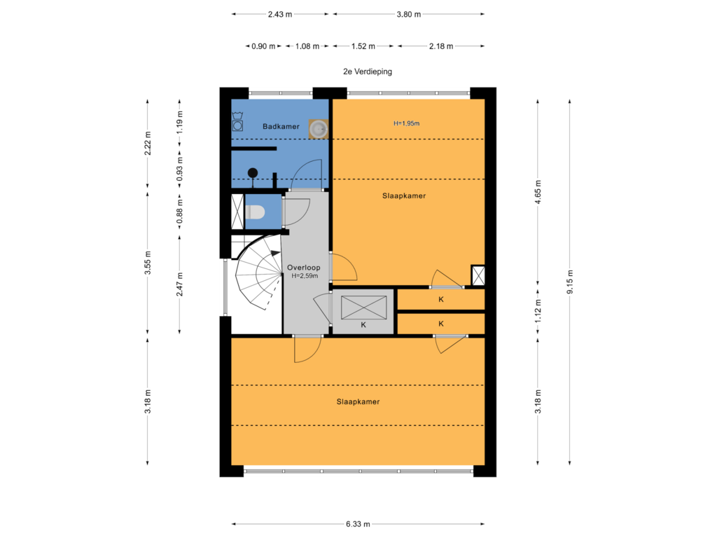 Bekijk plattegrond van 2e Verdieping van Sportlaan 359