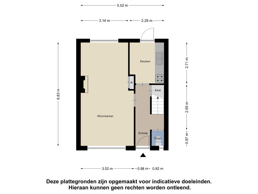 Bekijk plattegrond van Begane Grond van Veenstraat 12