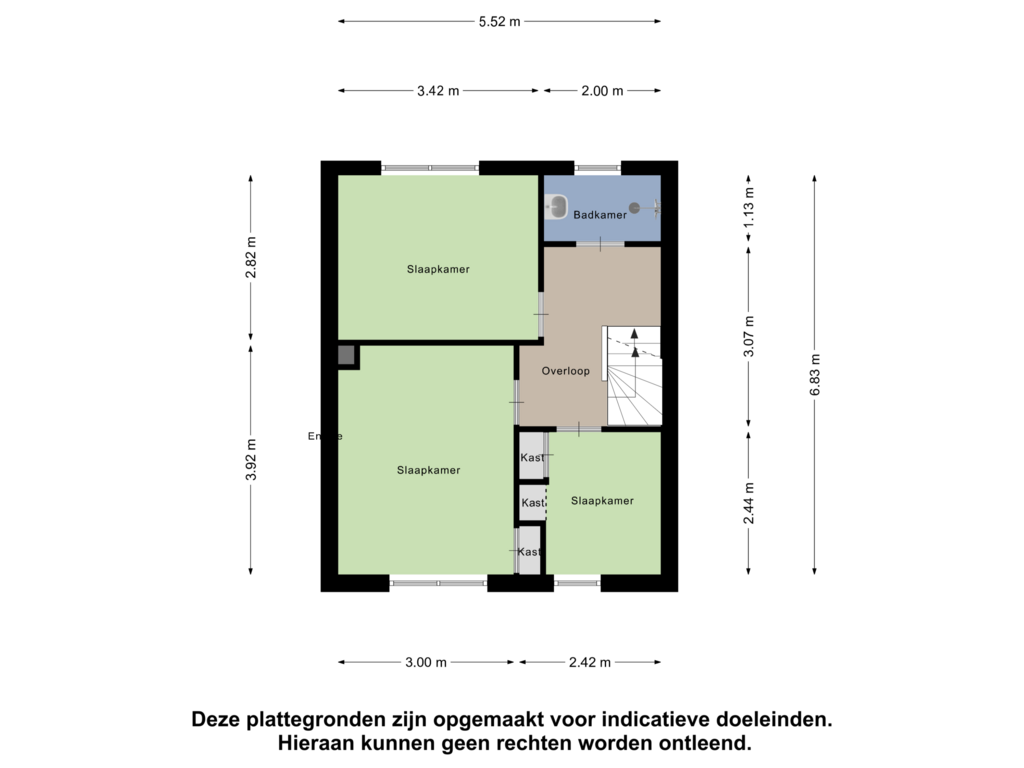 Bekijk plattegrond van Eerste Verdieping van Veenstraat 12