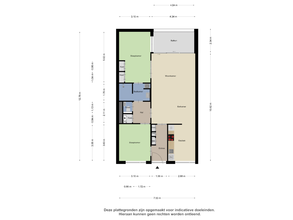 View floorplan of Appartement of Tiranastraat 64