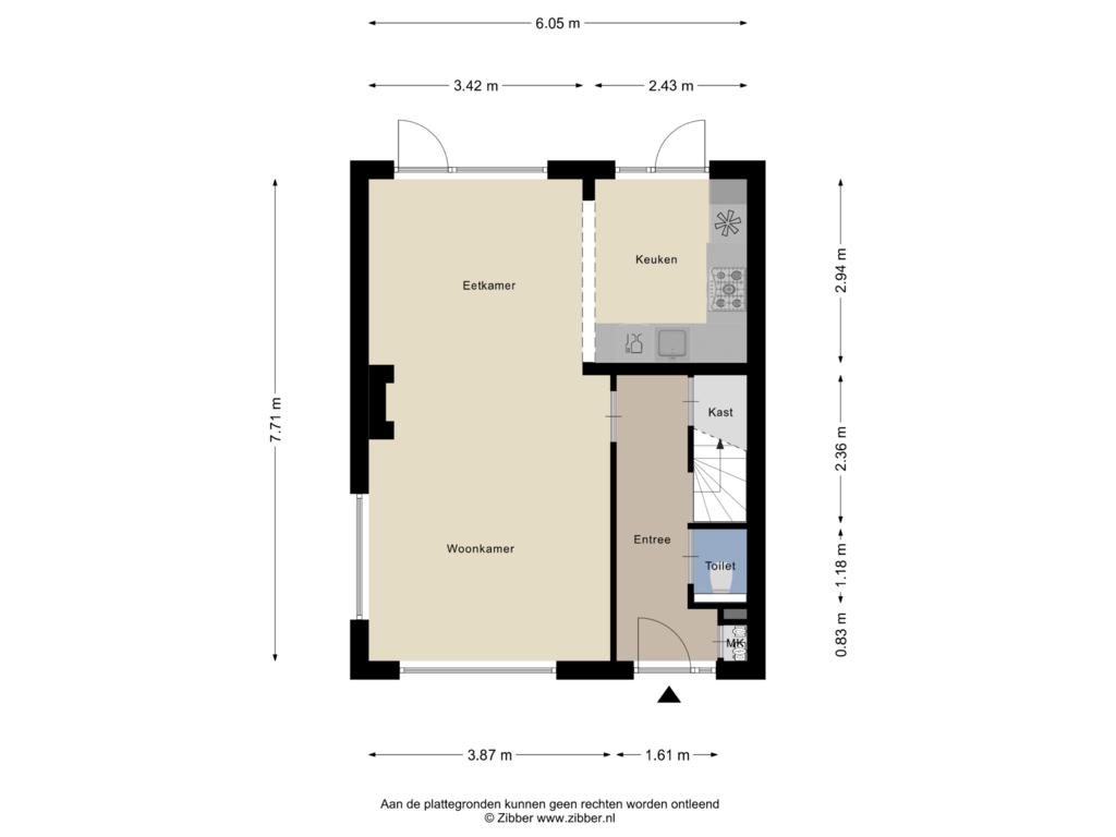 Bekijk plattegrond van Begane Grond van Justus van Effenstraat 64