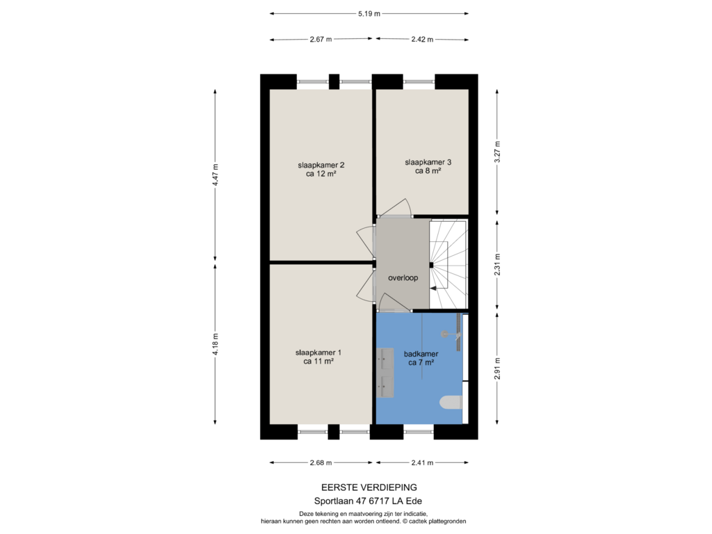 Bekijk plattegrond van Eerste verdieping van Sportlaan 47