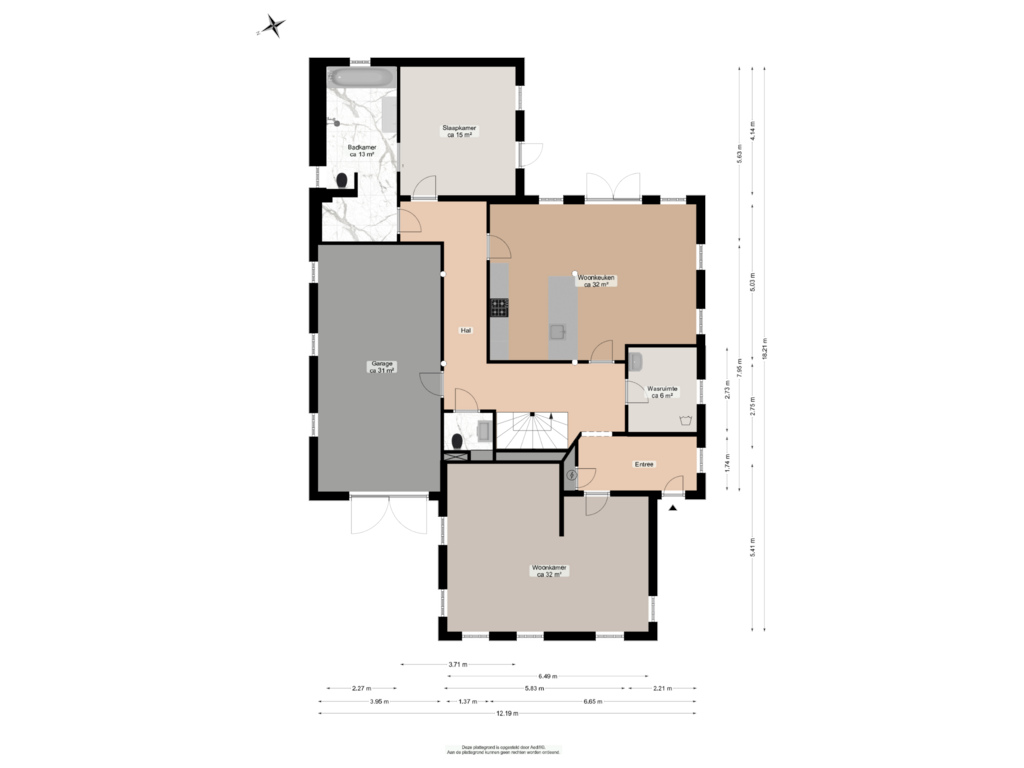 Bekijk plattegrond van Begane grond van Boterdiep Oz 38